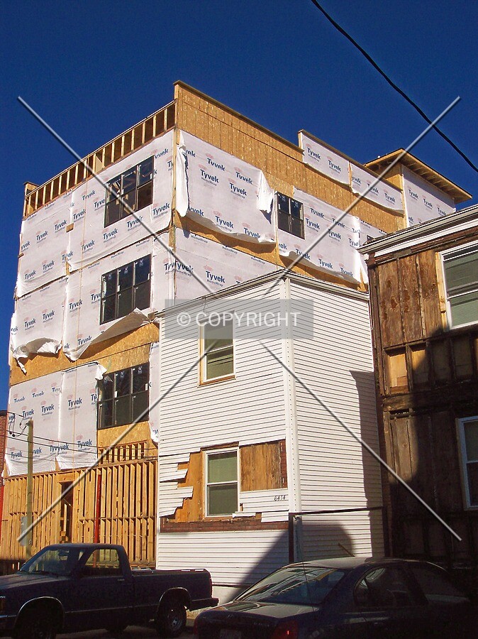 Looking up at the rear from the southeast