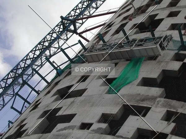 View of some metallic structure placed on the facade