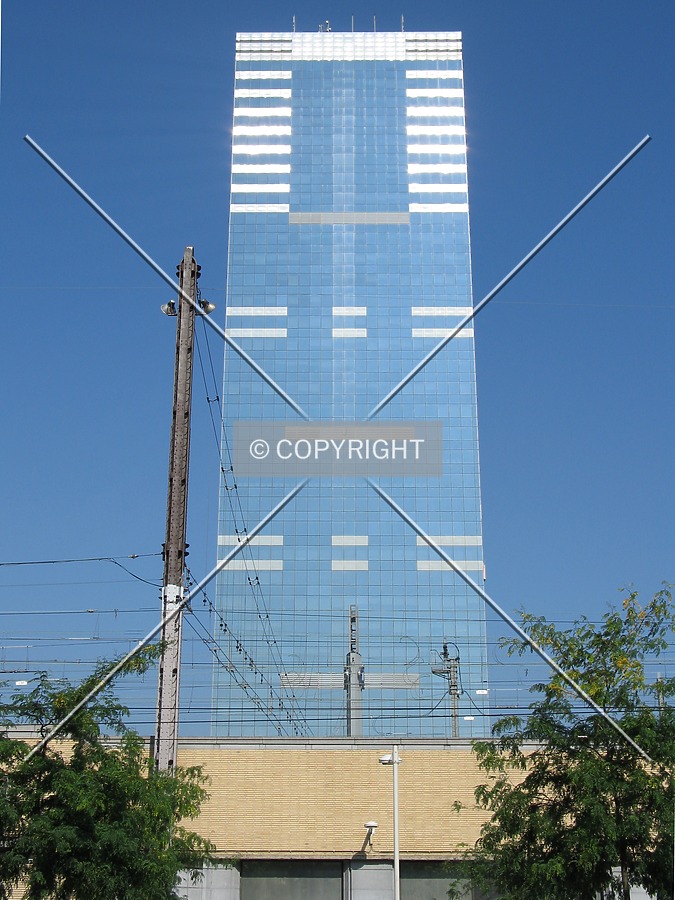 Frontal view from across the railway station