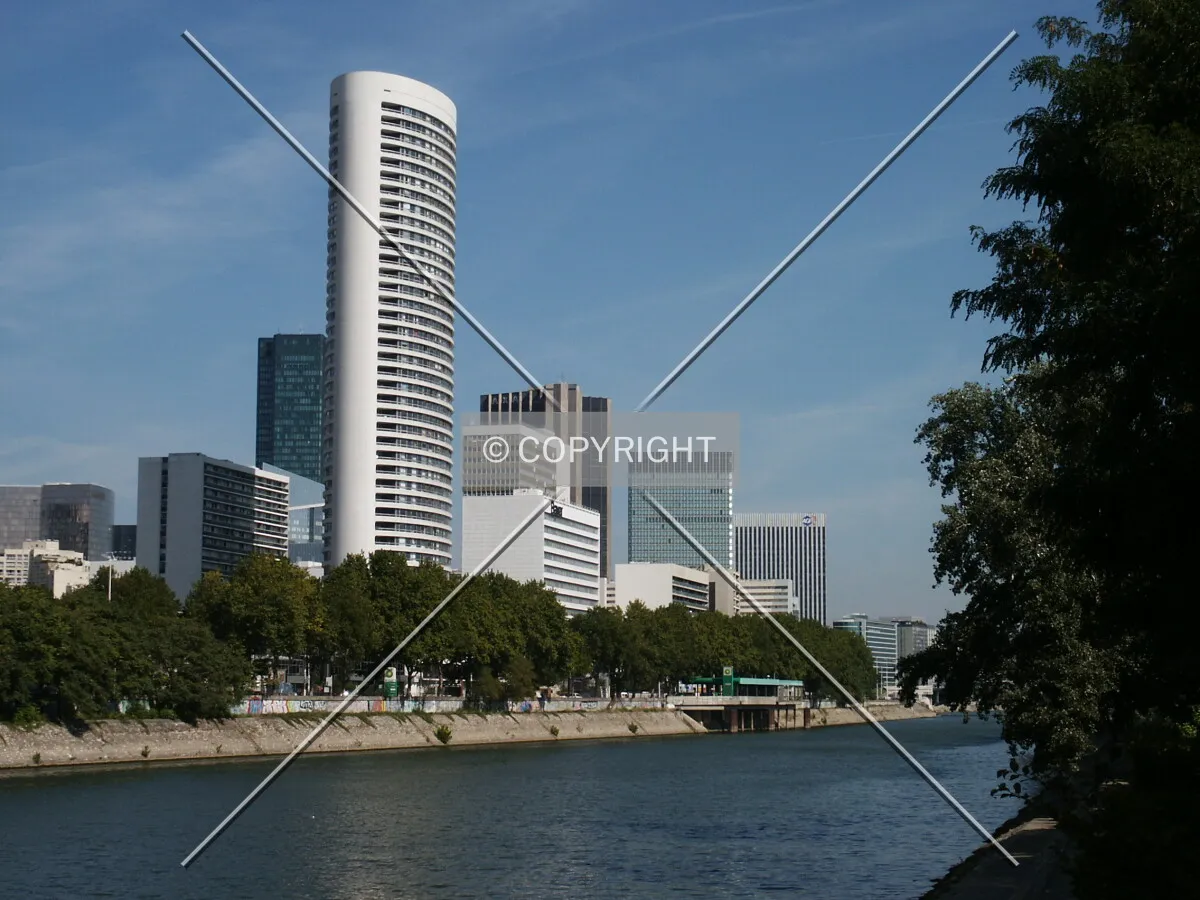 View from the south, looking down the Seine