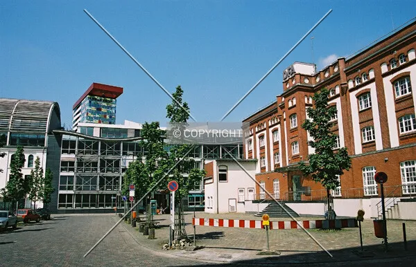 The plaza in front of the building