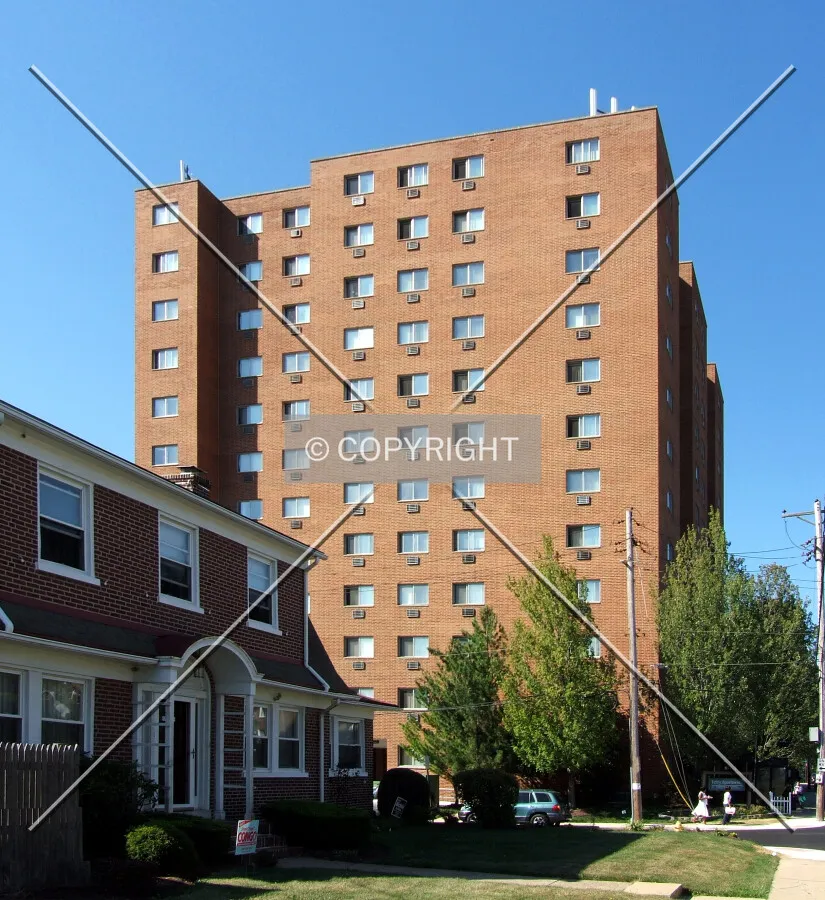 View from the northeast on Broom Street