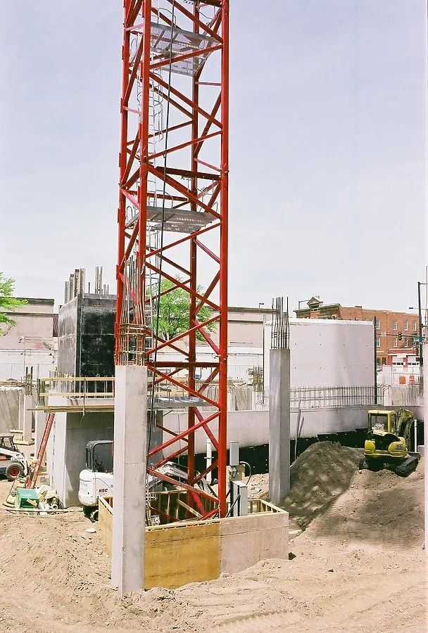 Base of the tower crane