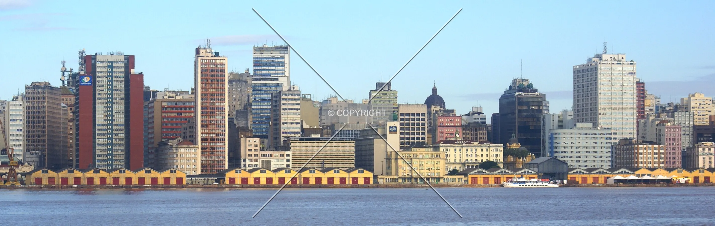 Downtown skyline seen from Lake Guaíba