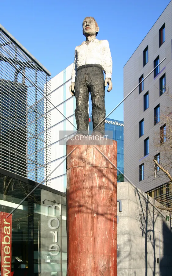 View northeast punctuated by a sculpture