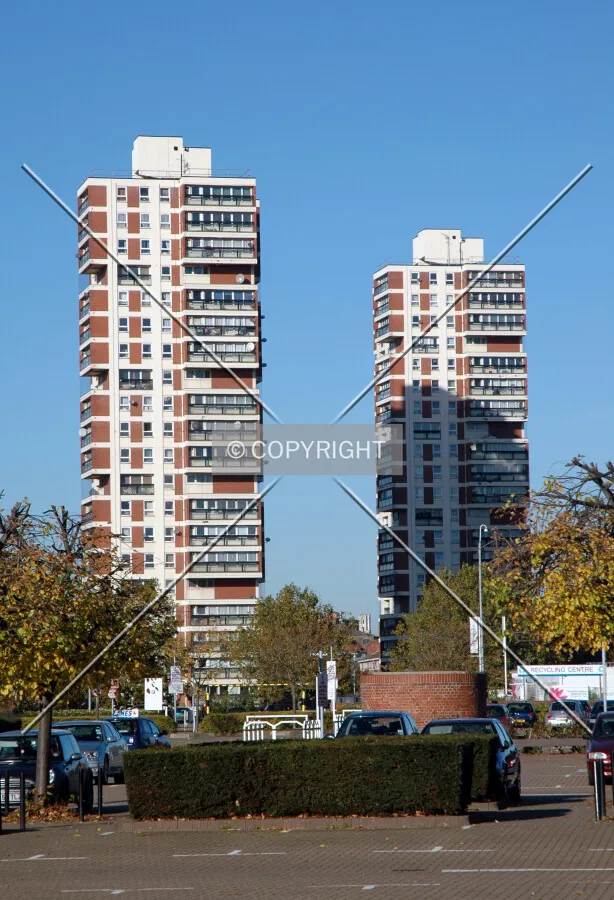 The towers seen from the south
