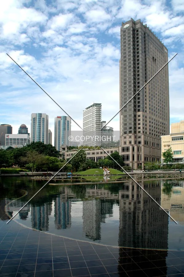 Tower reflections in KLCC Park