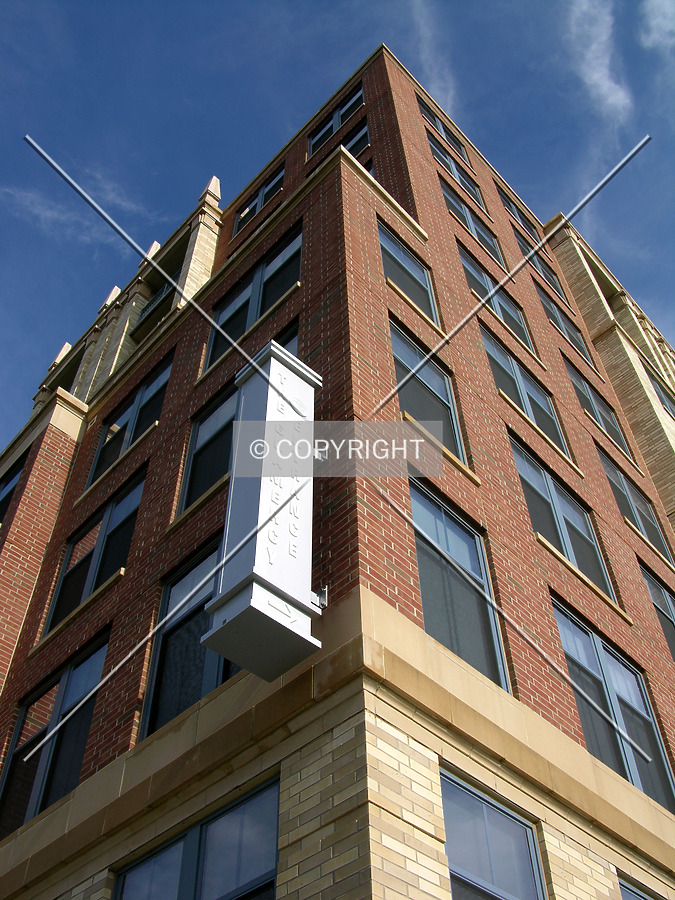 Looking up the southeast corner