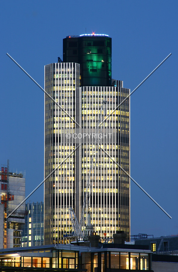 View north of the top half from Hay's Galleria at dusk
