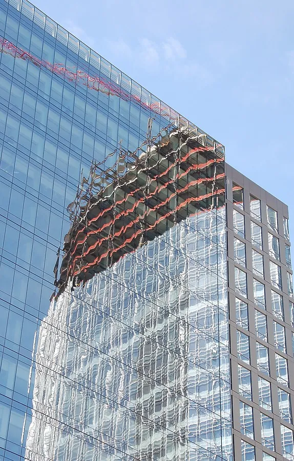 Looking north at the reflection