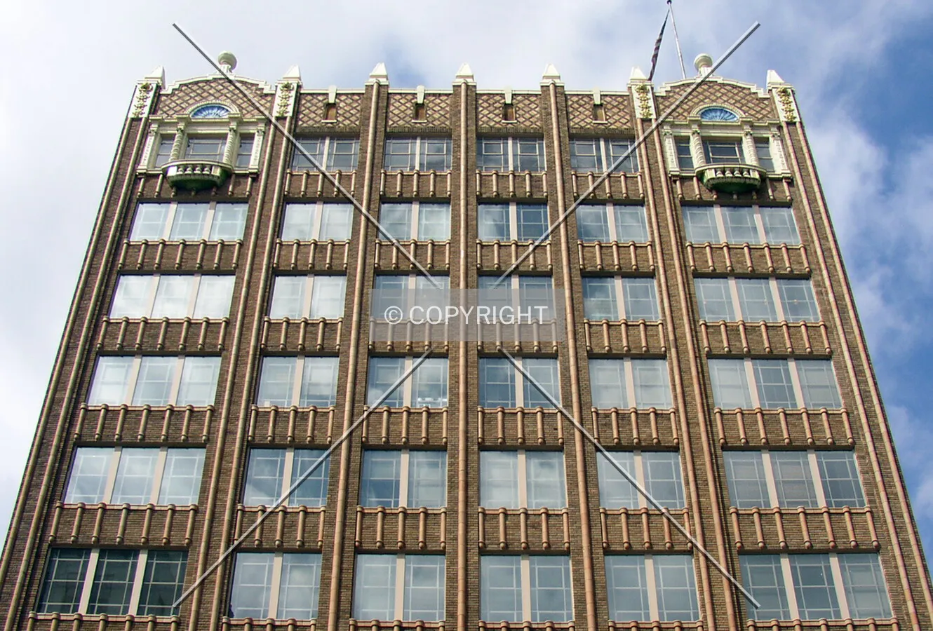 Looking up towards the upper floors from Richard Arrington, Jr. Boulevard