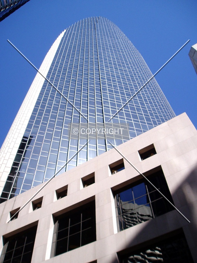 Looking up from the southeast at Market and Pine Streets