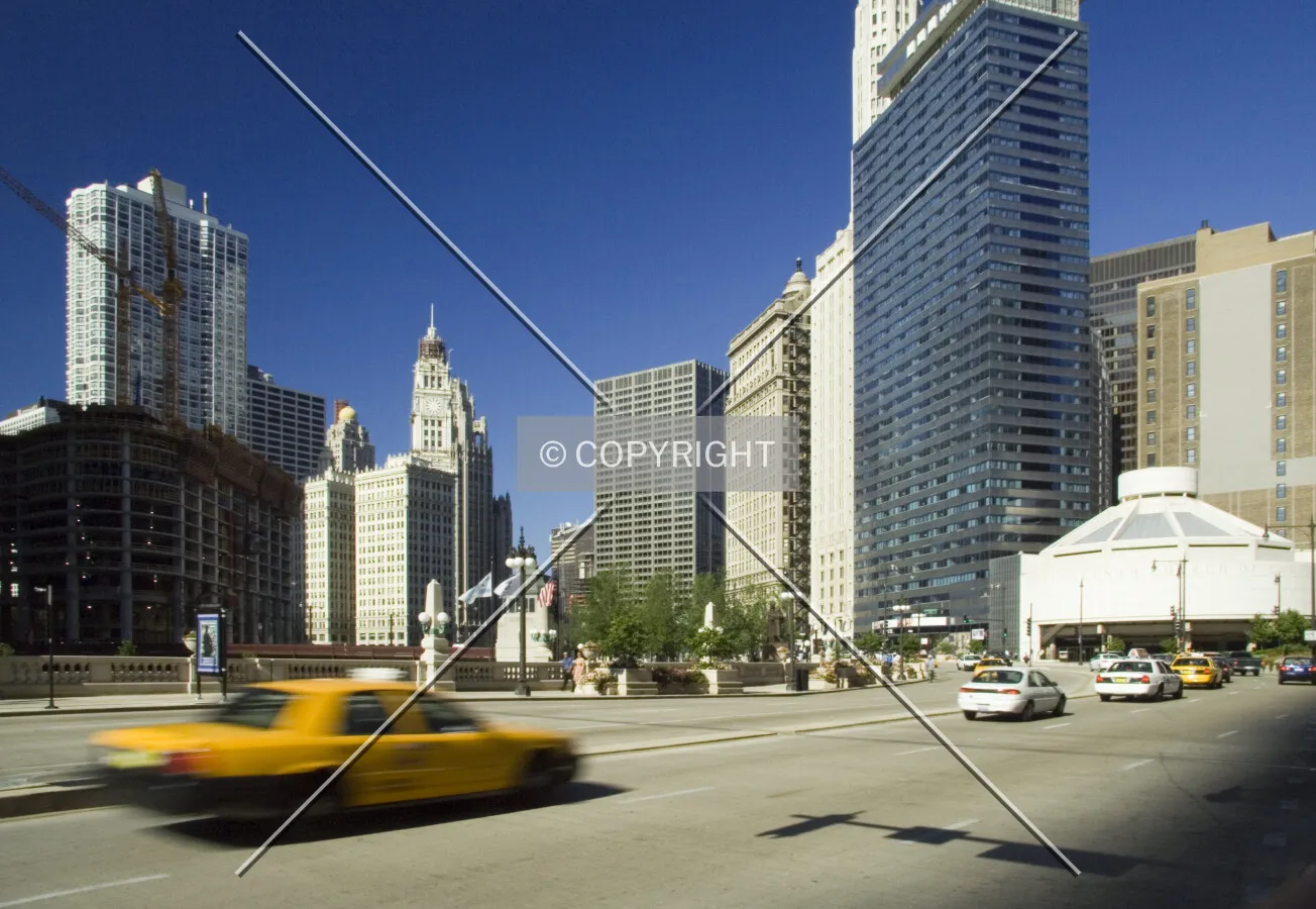 Upper Wacker Drive and the riverfront