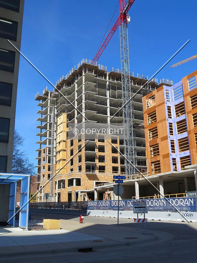 View to the northeast from 2nd Street SE