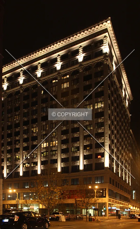 View from the southwest at night