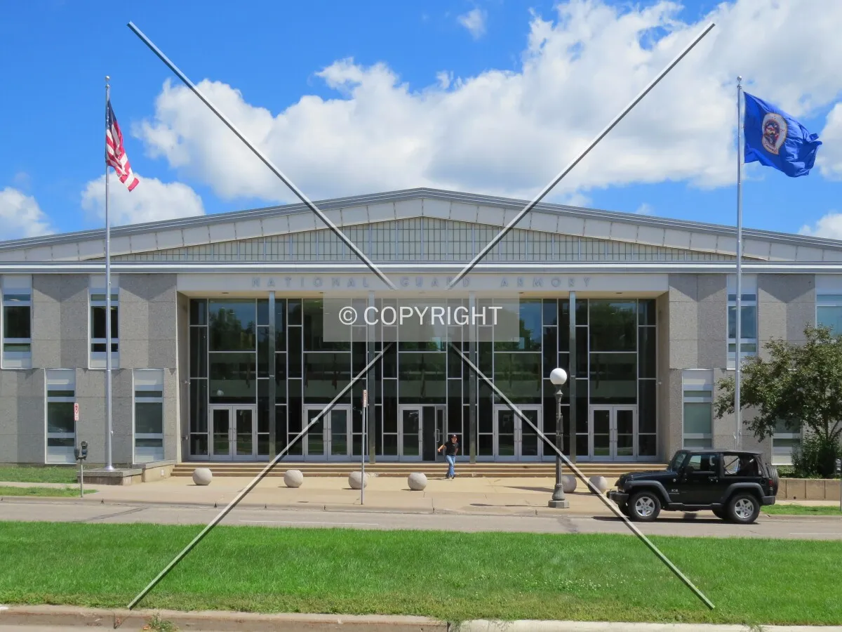 Main entrance from across Cedar Street