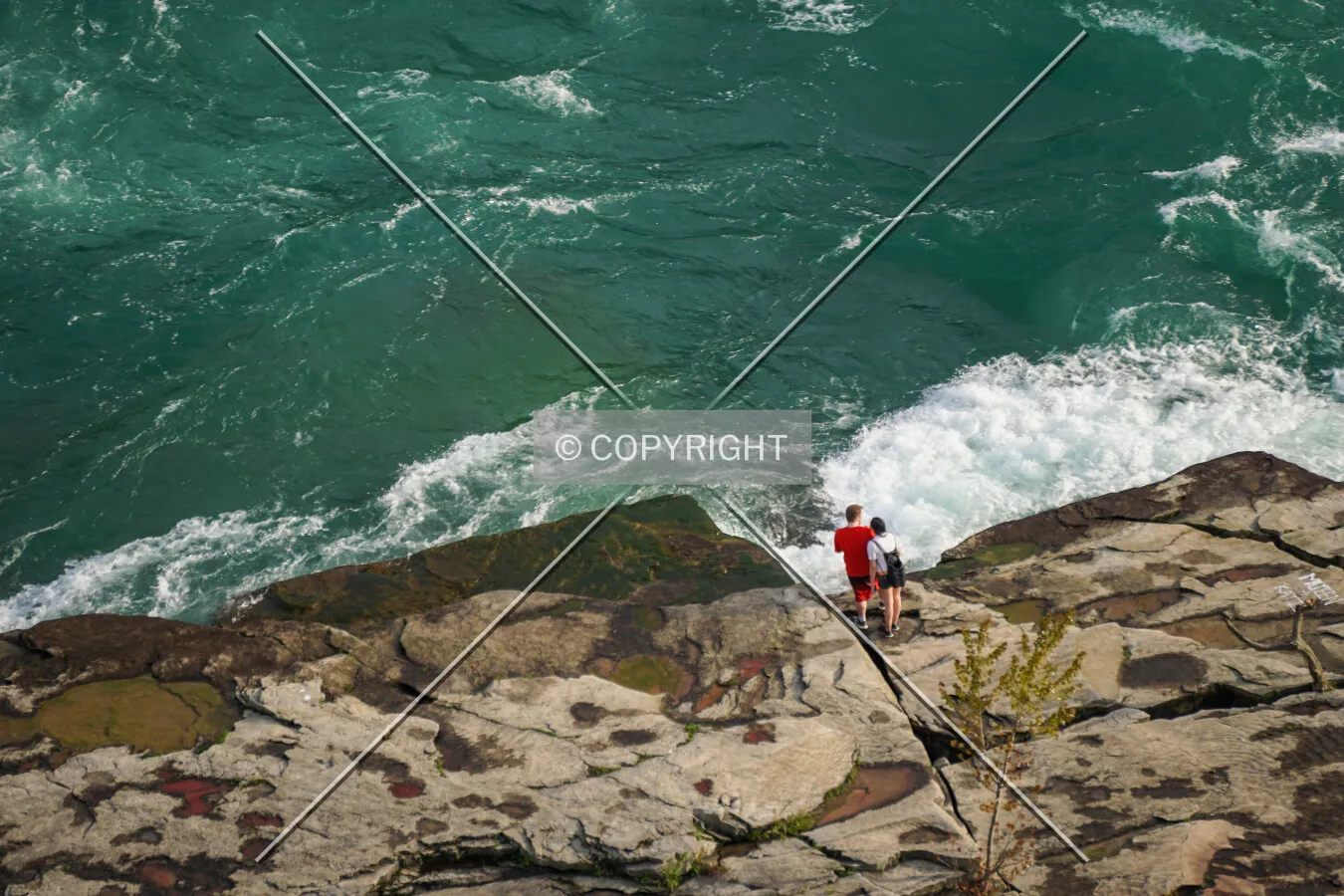 Tourists along the Niagara River; May 23, 2020