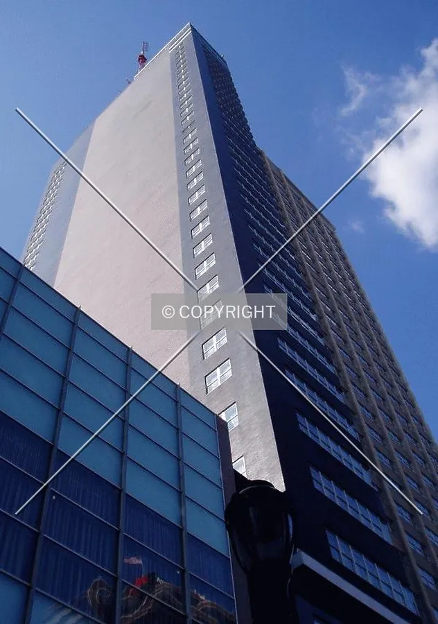 From below and to the southeast on 12th Street