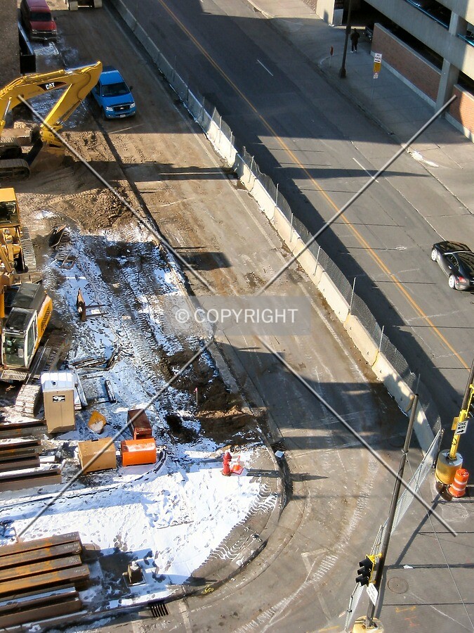 Blocked travel lanes on 2nd Avenue South