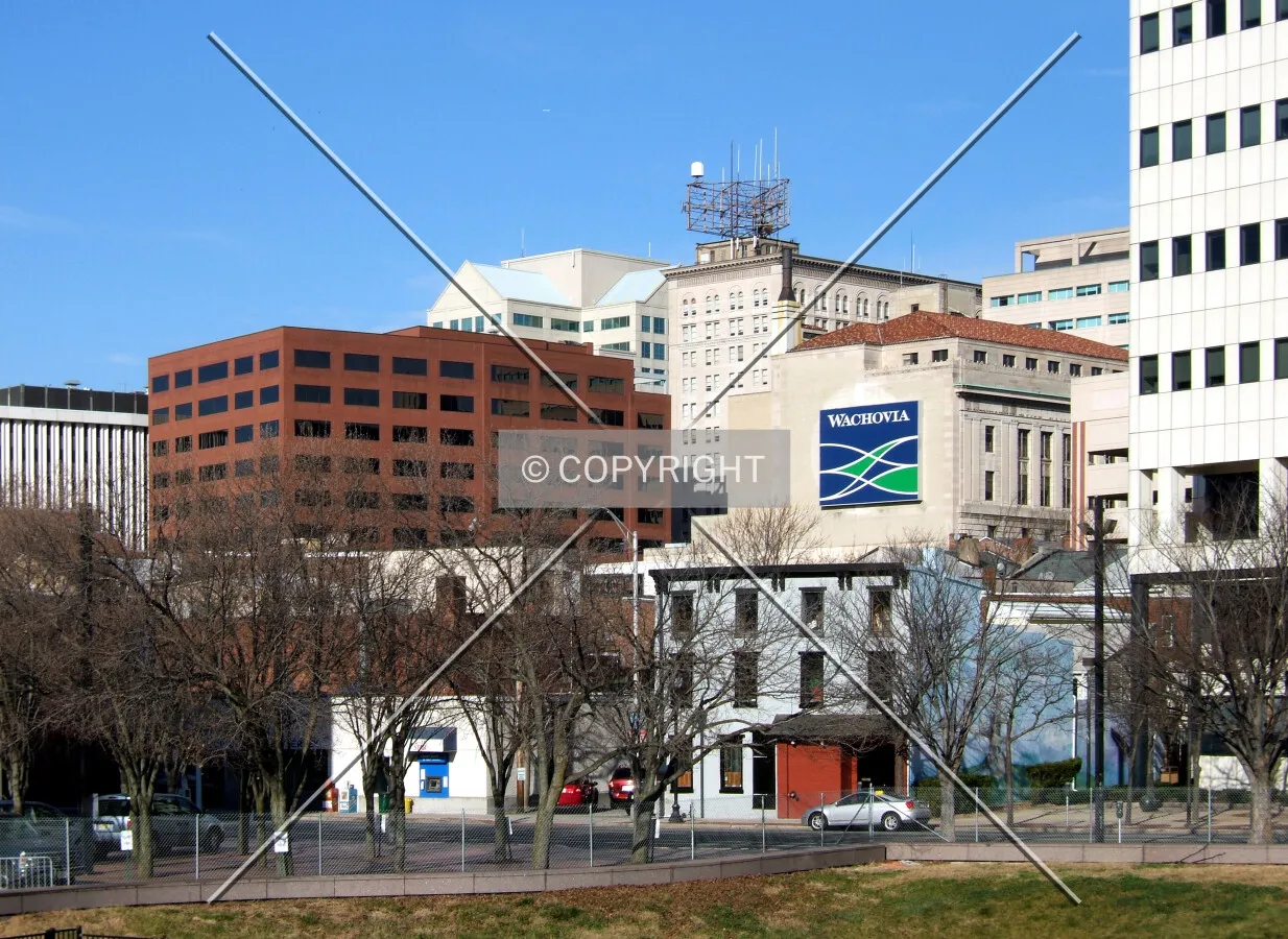 View from the southeast toward State Street