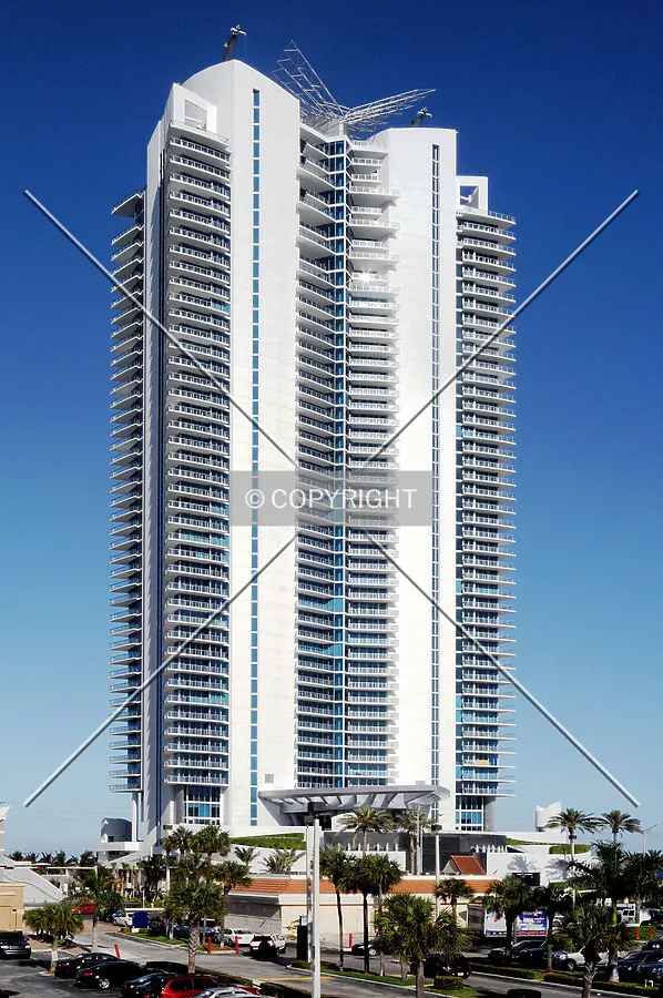 View from the west across Collins Avenue