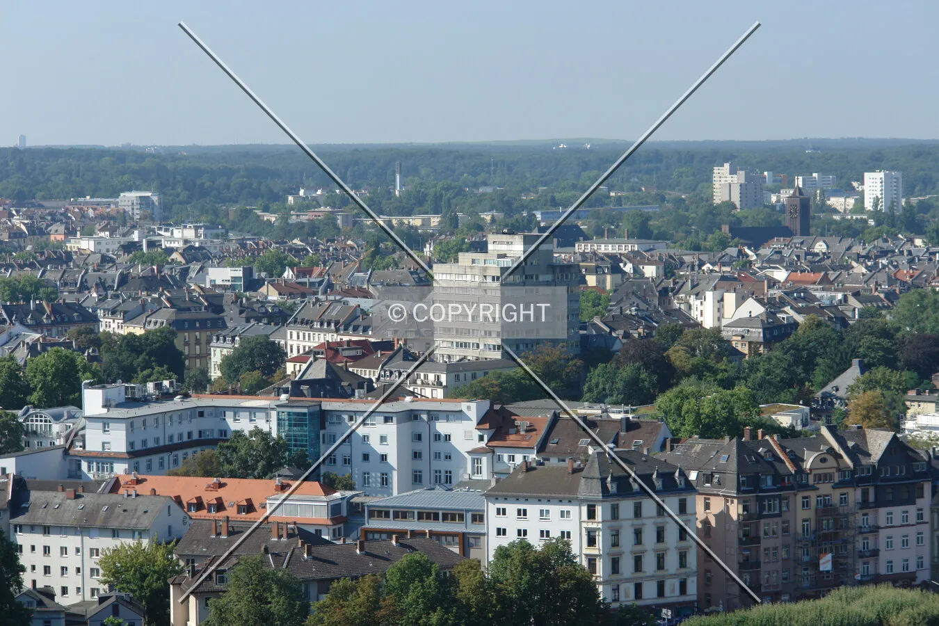 Overlooking the Sachsenhausen district (Frankfurt am Main, Germany)