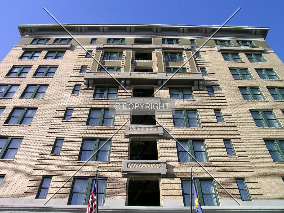 Looking up the eastern facade