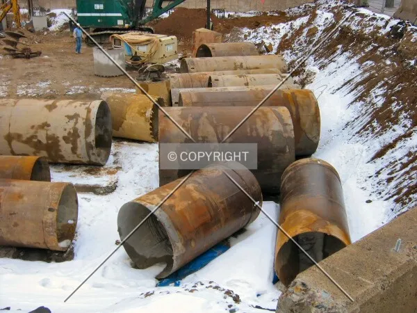 Caisson tubes from 3rd Avenue South