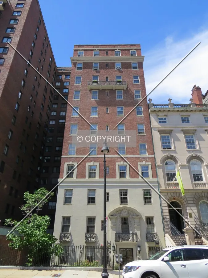 Full front elevation from across Beacon Street