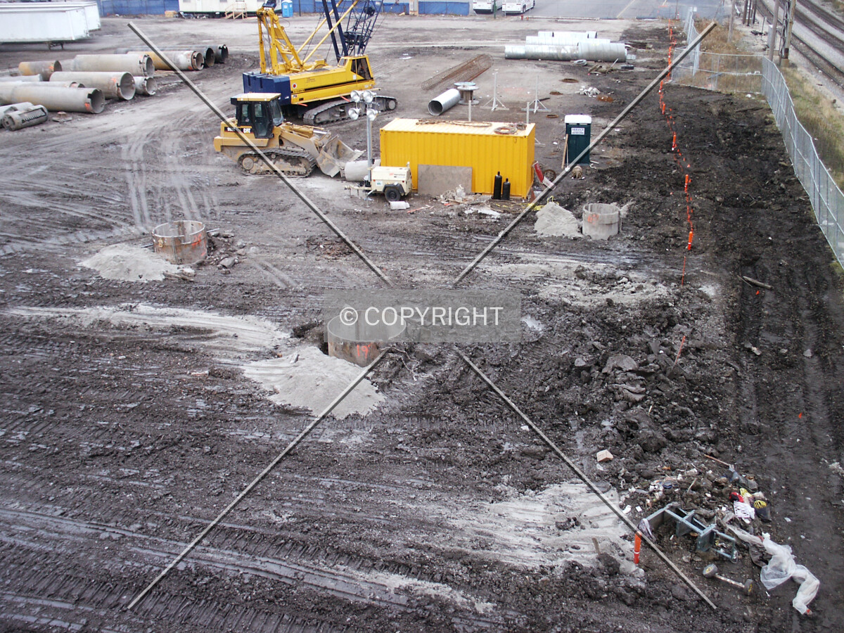 Caissons in the southern half of the site
