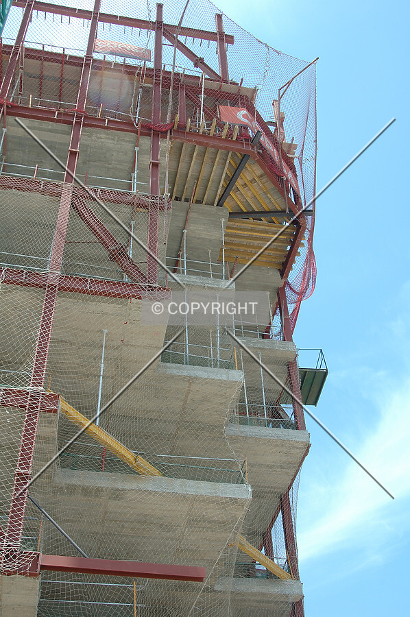 Building's corner with floors in projection