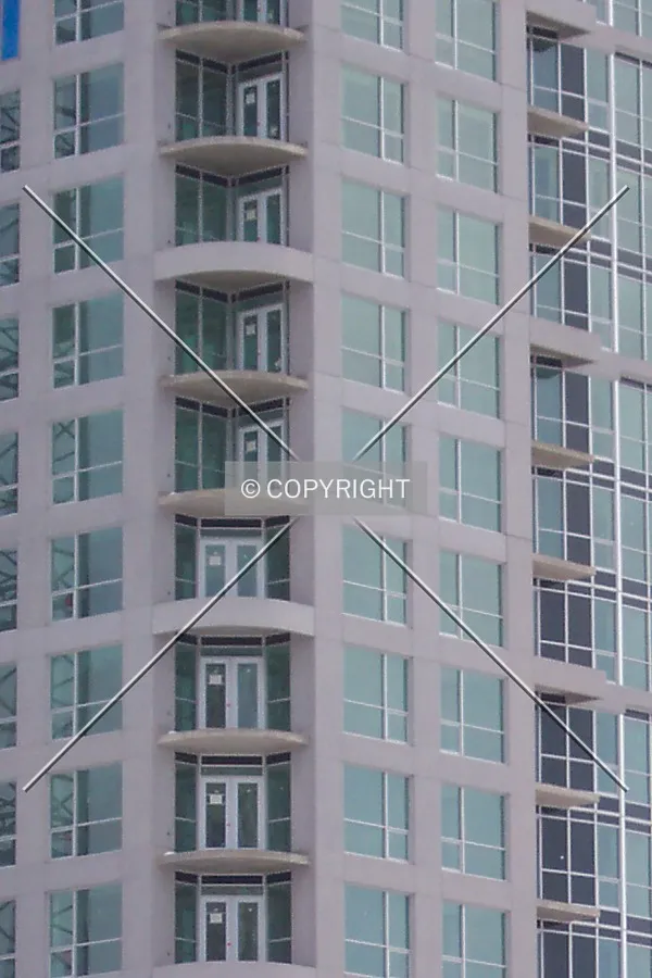 Closeup of the balconies