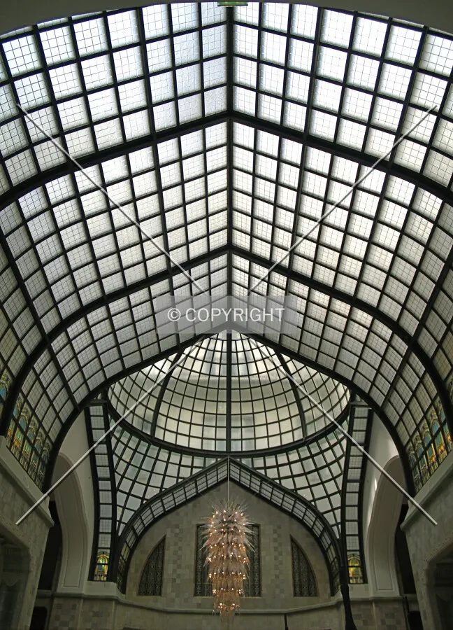 Looking up in the lobby
