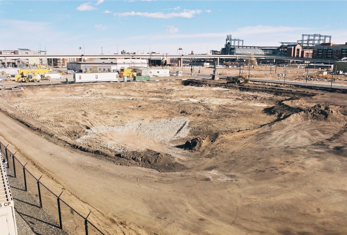 Looking east at the beginning of excavation