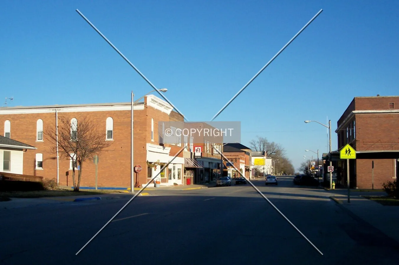 Looking east along West Main Street