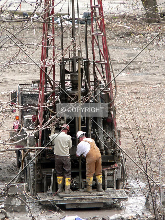 Soil testing being conducted