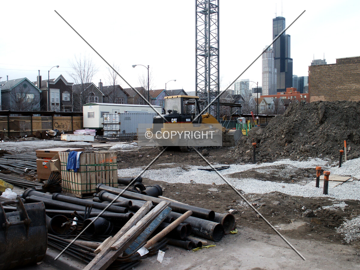 Looking across the southwest part of the site from 13th Street
