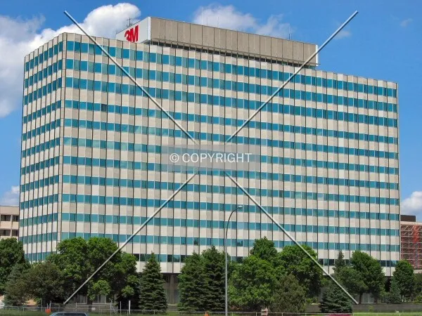 View to the northeast across Interstate 94; before facade replacement