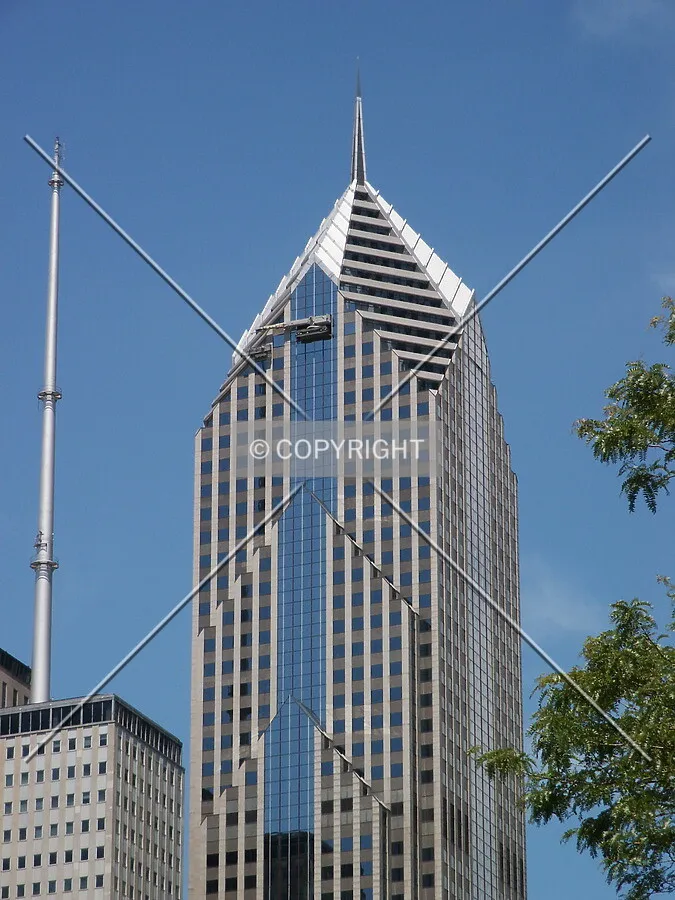 Top of the tower with window washing crane