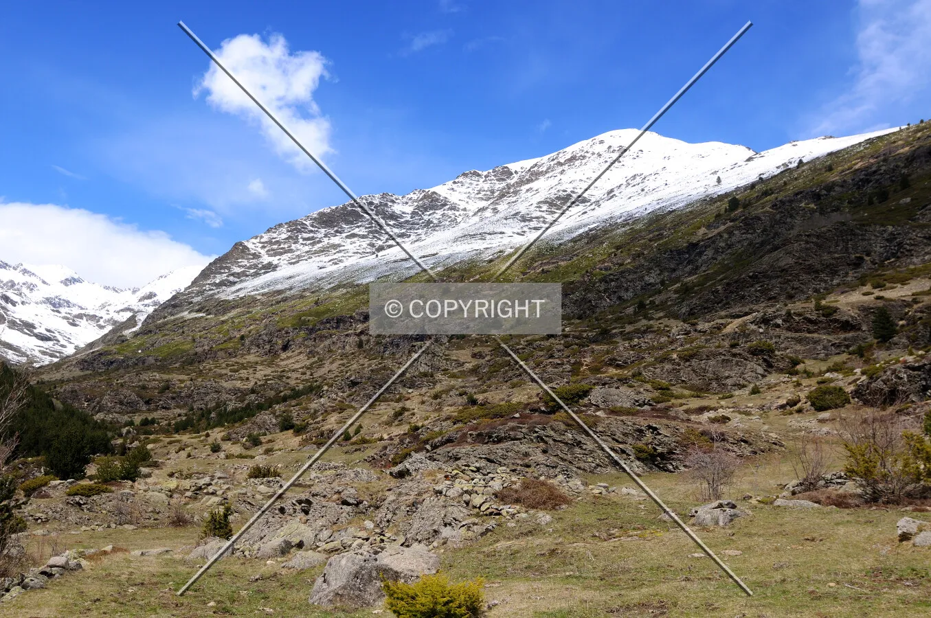 Mountain with snow in the Pyrenees