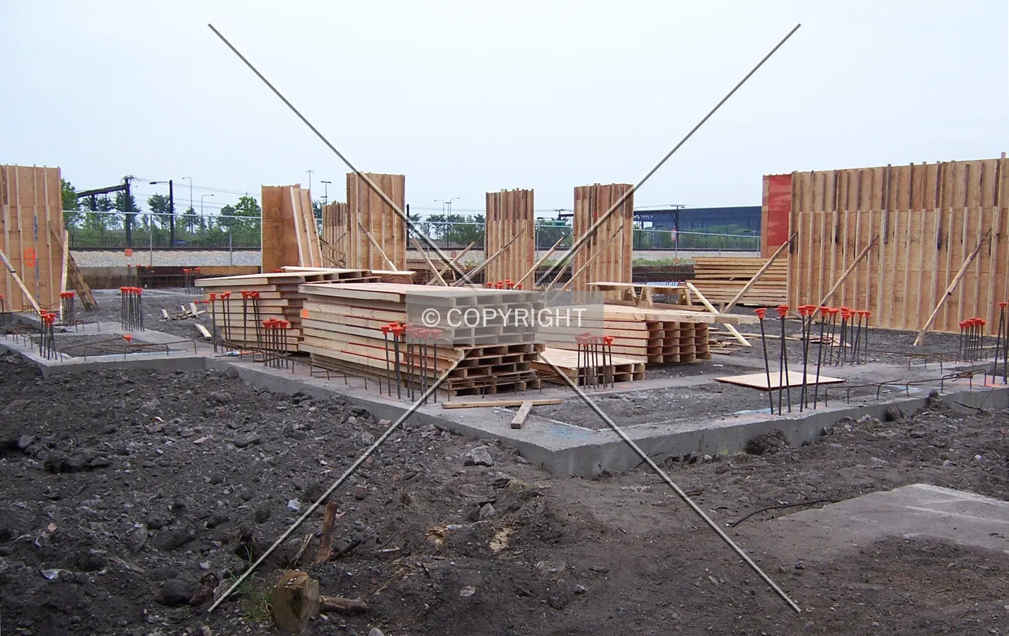 Looking southwest into the site