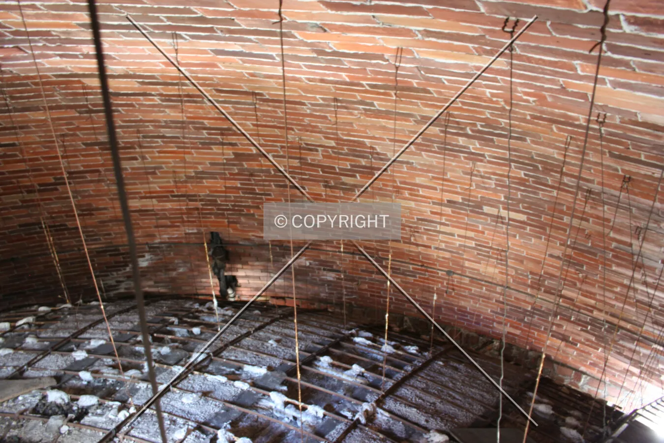 Looking down between the two layers of the dome