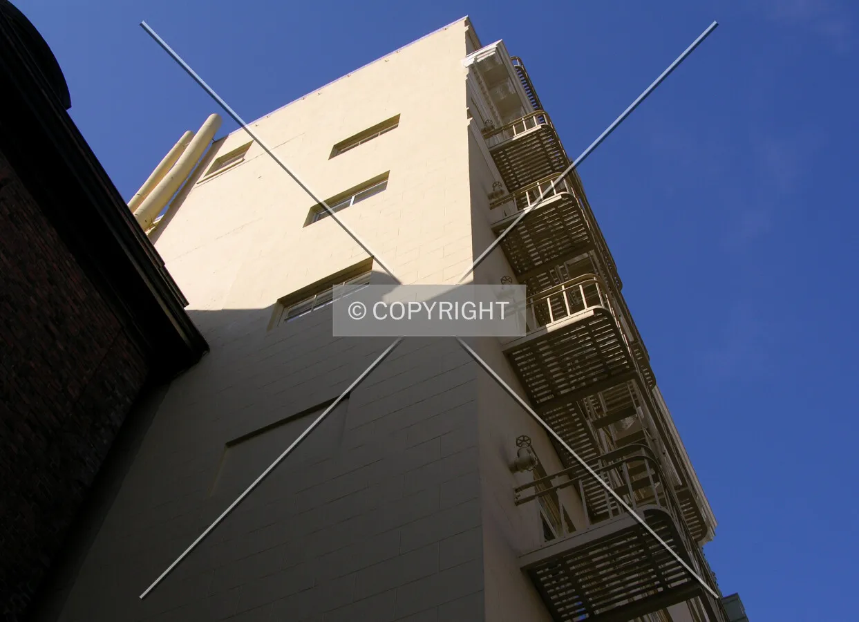 Looking up the northeast corner from Broadway Street