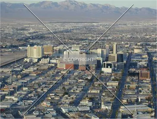 As seen from the Stratosphere Tower