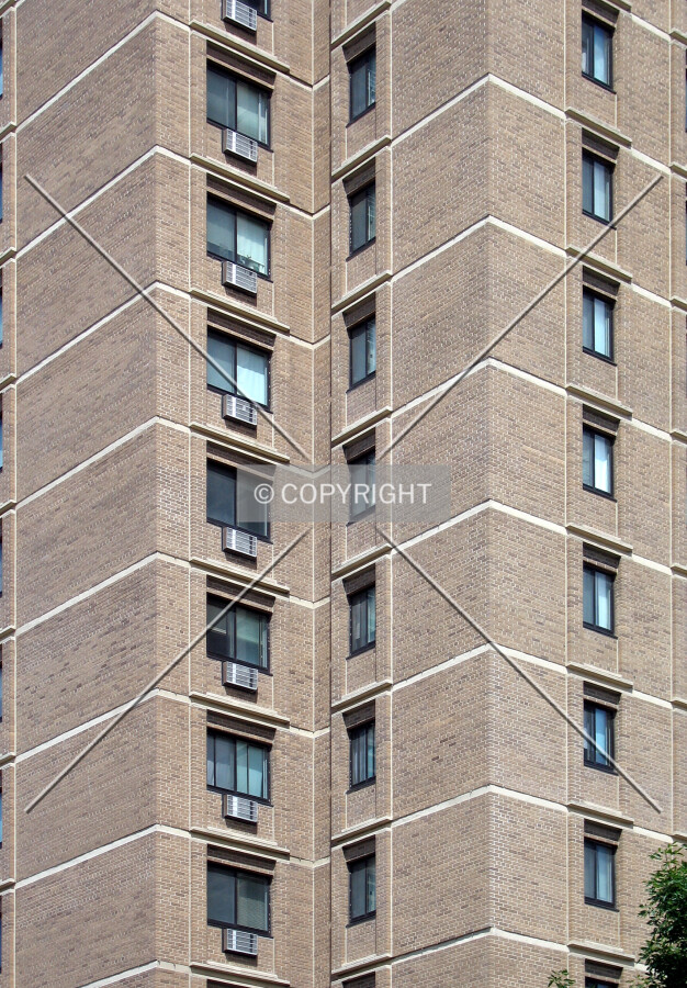 Close-up view of concrete slab edges, window sills and lintels