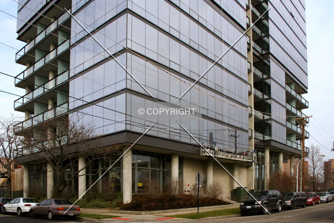 Southwest corner at the base
