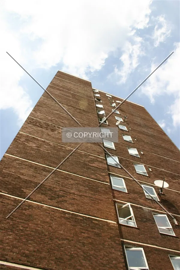 Looking up from street-level