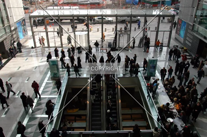 The lobby on opening day
