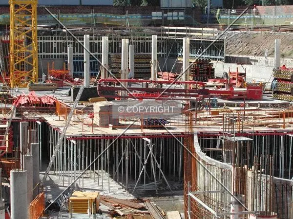 View of the west corner of the construction site