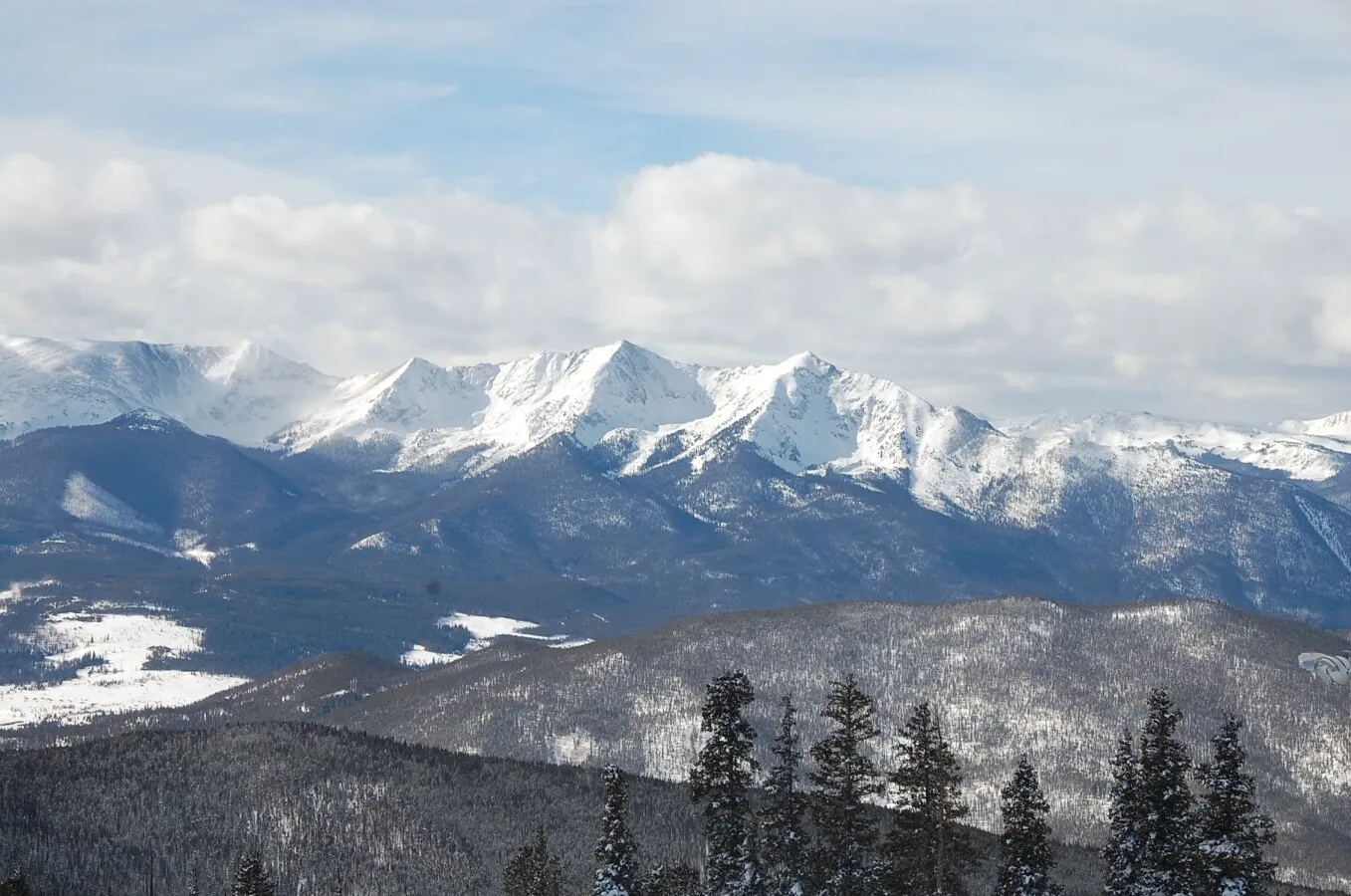 Snow covered mountain peaks
